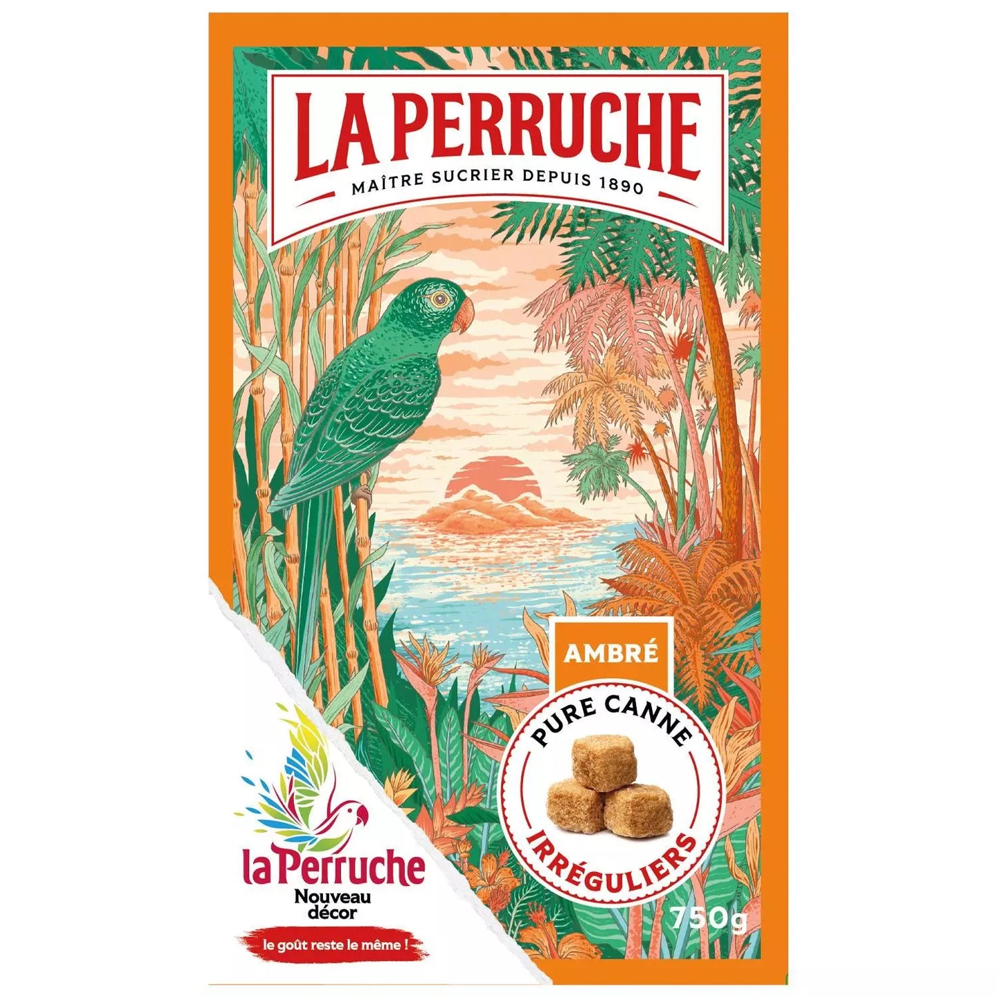 BÉGHIN SAY La Perruche – Amber Cane Sugar Cubes 750g
