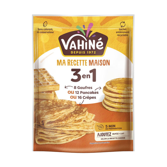 VAHINE Homemade Recipe Mix for Waffles, Pancakes & Crêpes 240g