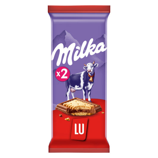 MILKA Chocolat au lait & biscuit LU les (2 x 87g) - 174g