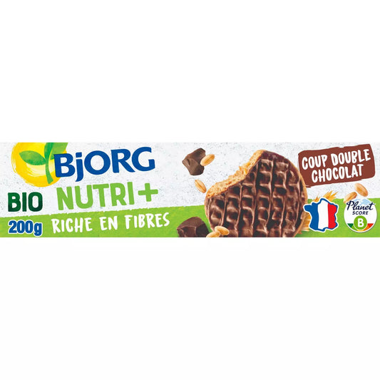 BJORG Organic Double Delight Dark Chocolate Dipped Shortbread 200g
