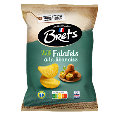 Bret's Falafel-flavored chips packaging on a white background